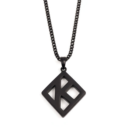 ΚΑΨ Floating K Black Cuban Necklace
