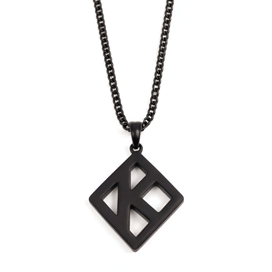 ΚΑΨ Floating K Black Cuban Necklace