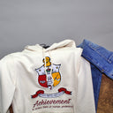 Shield Chenille Embroidery Cream Hoodie