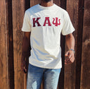 Exclusive Kappa Alpha Psi Double Stitched Appliqué Embroidery Lettered T-shirt . This is the perfect short-sleeved shirt to wear while showing off your Kappa Alpha Psi fraternity lettering. A comfortable 100% cotton tee with a twill Greek letters embroidery across the chest give you the perfect fit. This shirt is also a perfect gift for your favorite Kappa Man.