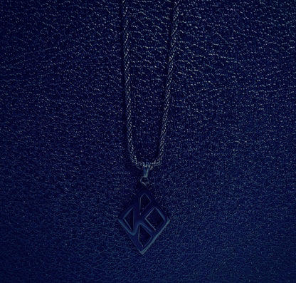 ΚΑΨ Floating K Black Cuban Necklace