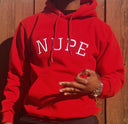 NUPE Embroidery Red Hoodie