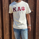 Exclusive Kappa Alpha Psi Double Stitched Appliqué Embroidery Lettered T-shirt . This is the perfect short-sleeved shirt to wear while showing off your Kappa Alpha Psi fraternity lettering. A comfortable 100% cotton tee with a twill Greek letters embroidery across the chest give you the perfect fit. This shirt is also a perfect gift for your favorite Kappa Man.