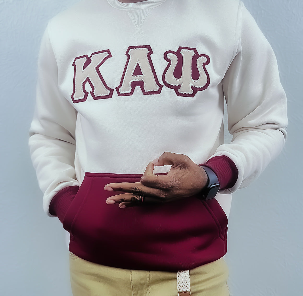 ΚΑΨ Cream Embroidery Sweater