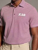 Kappa Alpha Psi Classic Fit Performance Crimson Striped Polo Shirt