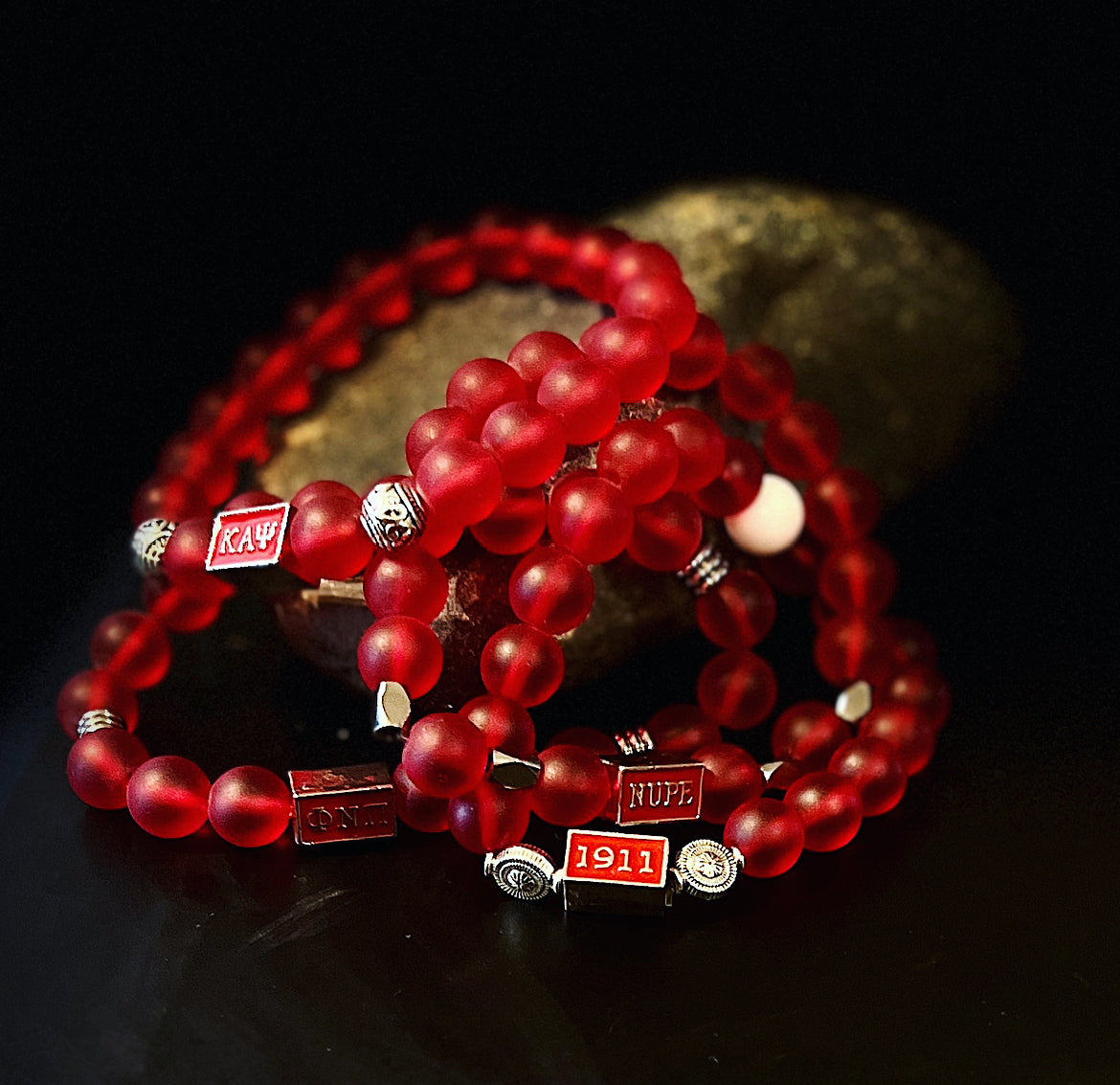 Kappa Alpha Psi Beaded Bracelet - Red