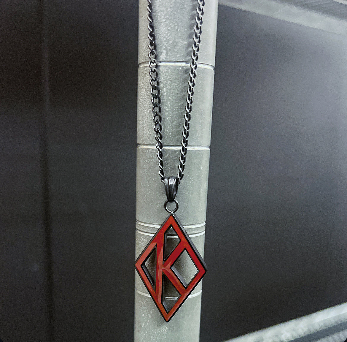 ΚΑΨ Floating K Crimson & Black Necklace