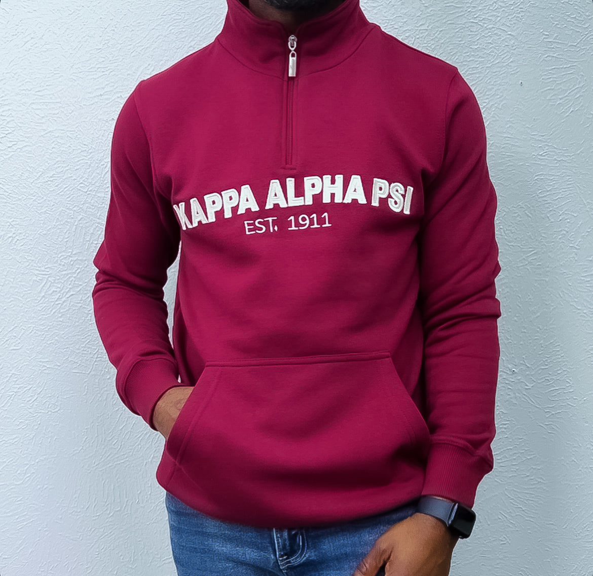 Designed for Kappas, this pullover is a must-have for any fashion-conscious man. Whether you're hitting the gym or just running errands, this pullover is sure to keep you comfortable and looking your best. So why wait? Add this Kappa Alpha Psi Half Zip Pullover to your wardrobe today and experience the difference for yourself!