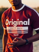 Original Pretty Boys T-Shirt - Maroon and White Stylish Tee for Trendsetters