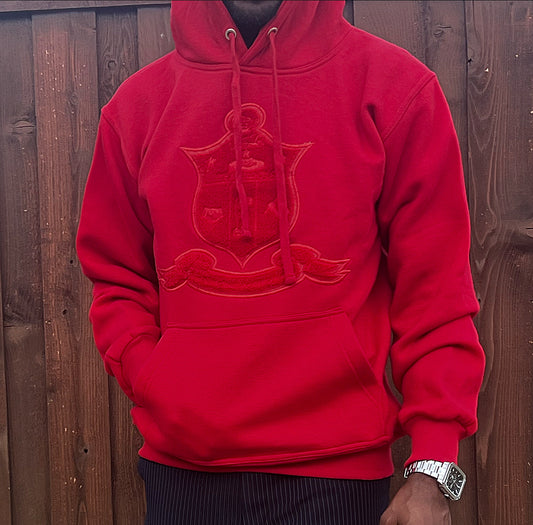 Stay warm and cozy with this Kappa Alpha Psi Red Shield Hoodie. Designed with the fraternity members in mind, it features the iconic shield logo on the front and is perfect for any member Kappa Alpha Psi. Made with high-quality materials, this hoodie is durable and built to last through the years. Whether you're out and about or lounging at home, this hoodie is a must-have item for any Kappa Alpha Psi organization member.