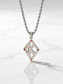 ΚΑΨ Red Rubies Silver Rope Necklace