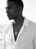 ΚΑΨ Floating K Silver Rope Necklace - Elegant & Unique Jewelry Piece