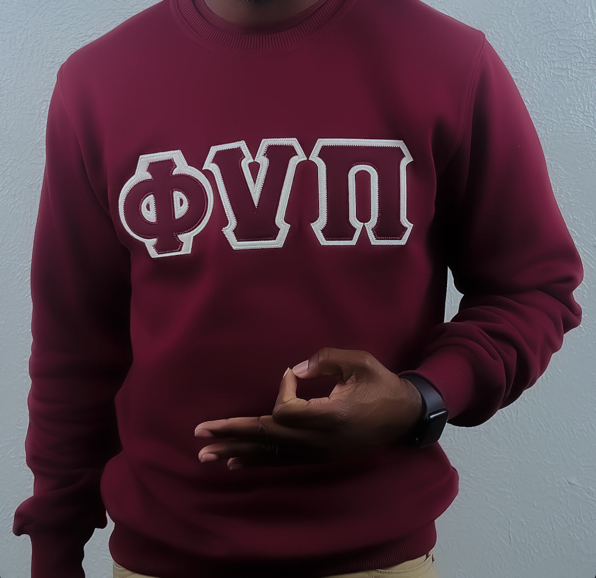 Phi Nu Pi Embroidery Sweater