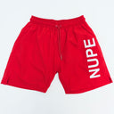 “NUPE” Red Shorts