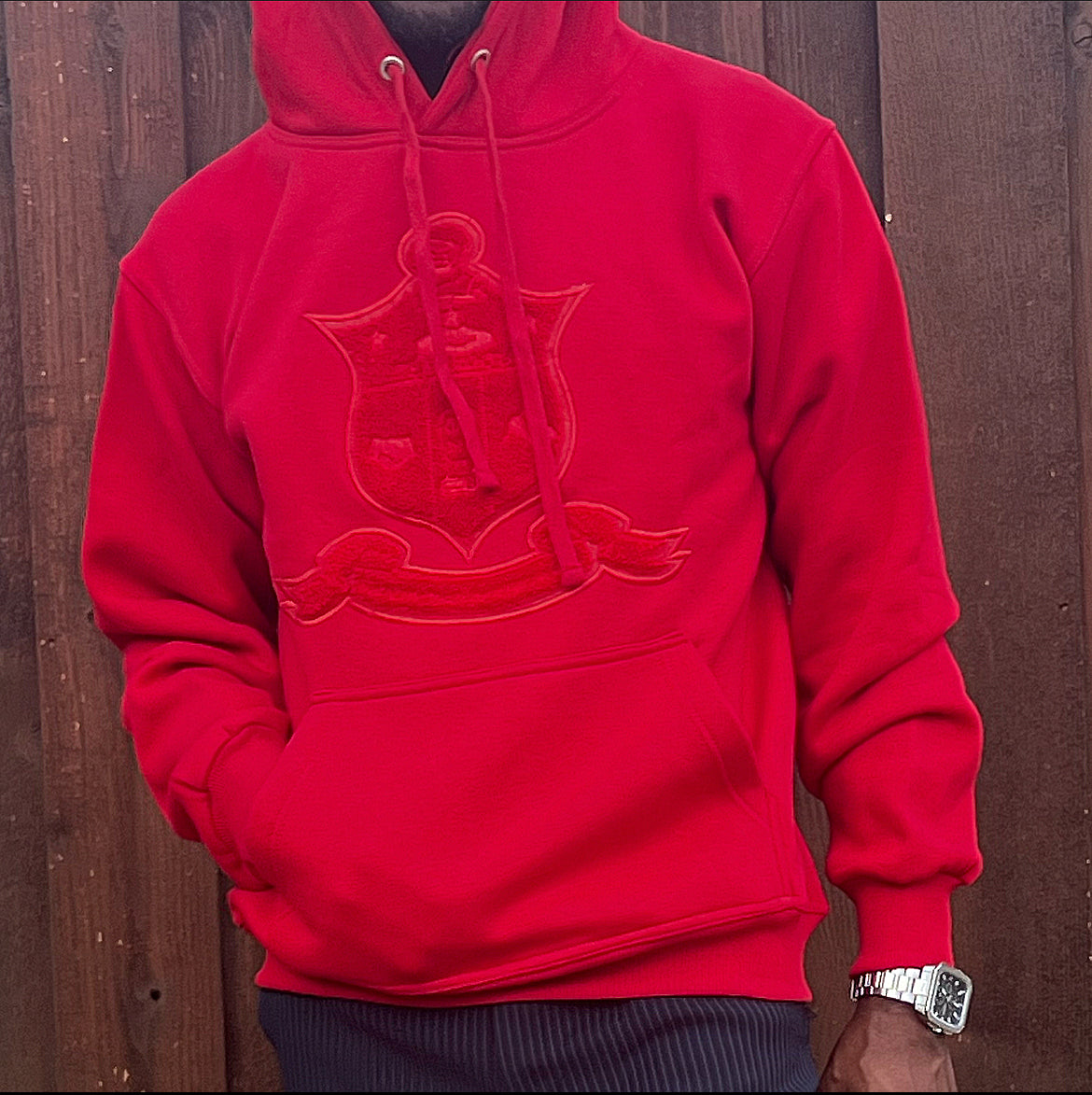 The Red color adds a touch of sophistication to your wardrobe and is perfect for any occasion. With its comfortable fit and classic design, this hoodie is sure to become a staple in your collection. Show off your pride and support for Kappa Alpha Psi with this stylish and functional piece of clothing.