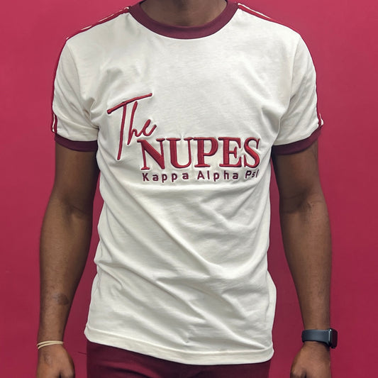The Nupes 3D T Shirt Cream & Crimson