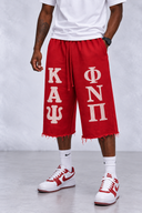 Kappa Alpha Psi Oversized Greek Letter Distressed Shorts