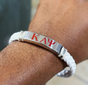 Kappa Alpha Psi Hand woven Magnet Buckle Men’s Leather Red Bracelet Bangle With Stainless Steel