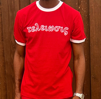 Kappa Alpha Psi TA Embroidery T Shirt - Red/ Wht