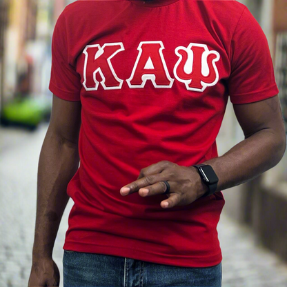 Kappa Alpha Psi Embroidery T Shirt - Red/ Wht