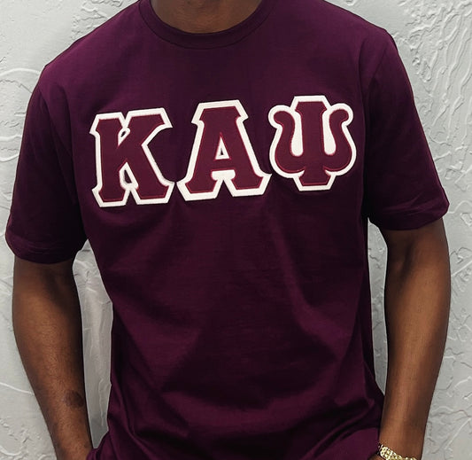 Kappa Alpha Psi Embroidery T- Shirt - Dark Crimson