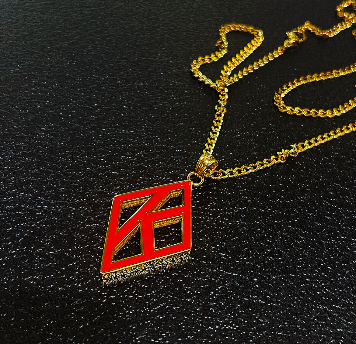 ΚΑΨ Floating K Red Cuban Necklace