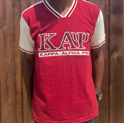 Kappa Alpha Psi Embroidery T- Shirt - Crimson and Cream