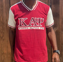 Exclusive Kappa Alpha Psi Double Stitched Appliqué Embroidery Lettered T-shirt . This is the perfect short-sleeved shirt to wear while showing off your Kappa Alpha Psi fraternity lettering. A comfortable 100% cotton tee with a twill Greek letters embroidery across the chest give you the perfect fit. This shirt is also a perfect gift for your favorite Kappa Man.