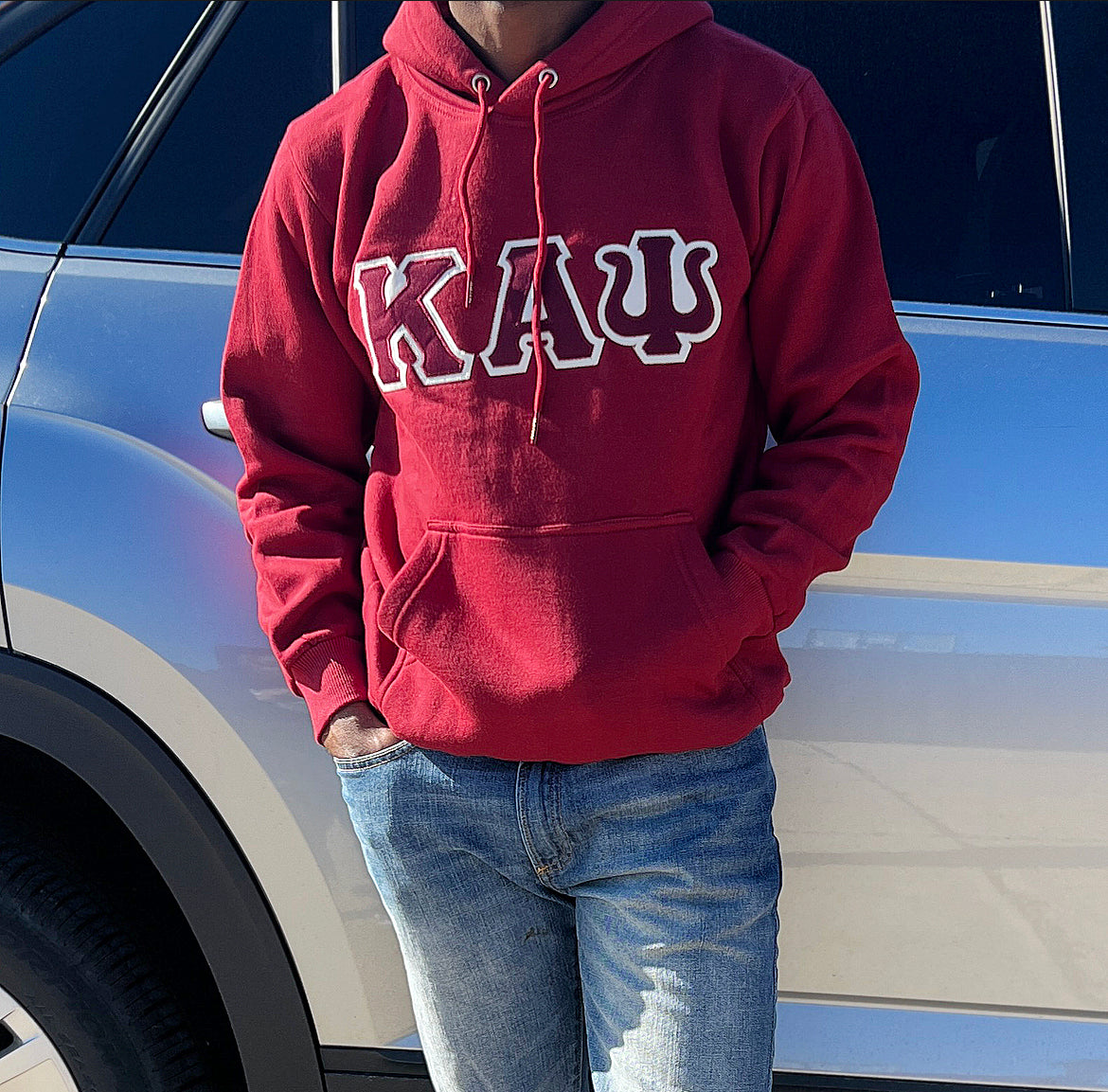 Kappa Alpha Psi Premium Double Stitched Appliqué Embroidery Lettered Hoodie. This is the perfect long-sleeved hoodie to wear while showing off your Kappa Alpha Psi fraternity lettering. A comfortable 100% cotton tee with a twill Greek letters embroidery across the chest give you the perfect fit. This hoodie is also a perfect gift for your favorite Kappa Man.