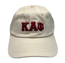 Show your pride for Kappa Alpha Psi with this cream baseball hat. Perfect for any occasion, this hat is a must-have for any Fraternity member. Represent your organization with style and class. The cream color adds a touch of sophistication while the Kappa Alpha Psi logo boldly stands out on the front of the hat. Wear it to social events, on campus, or out with friends. This hat is a great addition to any collection and makes a perfect gift for fellow members.