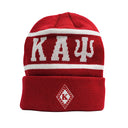 Keep Warm And Stylish With a High Quality Knitted Kappa Alpha Psi Embroidered Beanie from Nupe Kave. Big Greek Lettered Embroidered Fisherman Beanie / Cap. The perfect Head Gear to Keep You Styling and Warm.