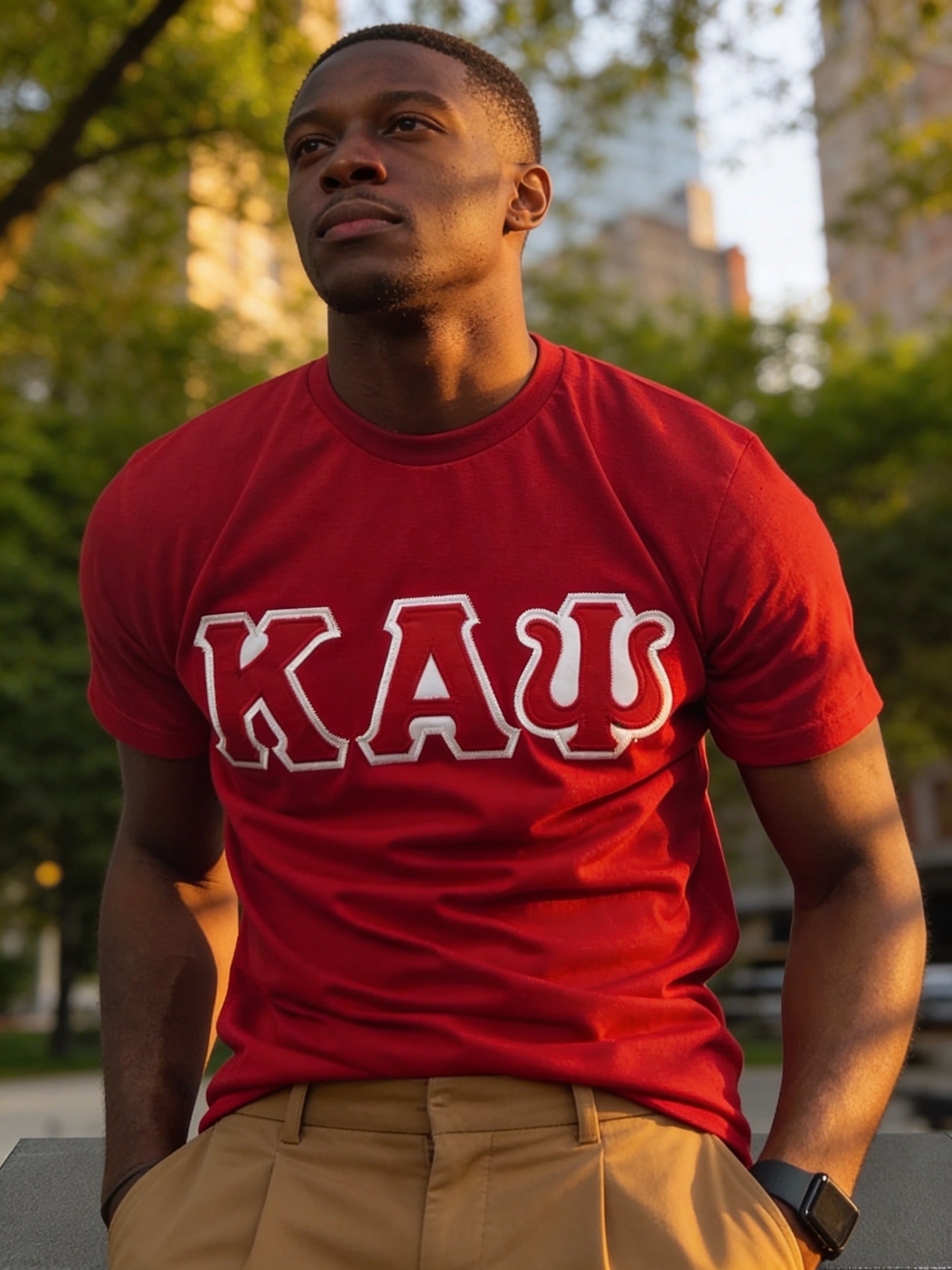 Kappa Alpha Psi Red T Shirt - Stylish Embroidery Design in Red 