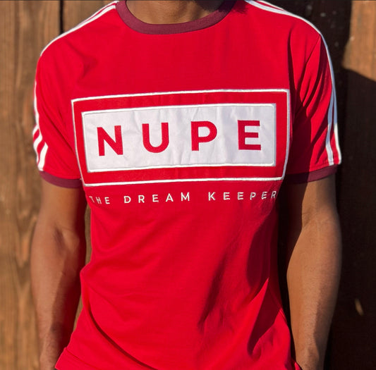 “NUPE” T Shirt - Red/ Wht