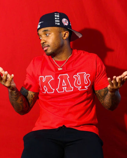 Kappa Alpha Psi Embroidery T Shirt - Red/ Wht
