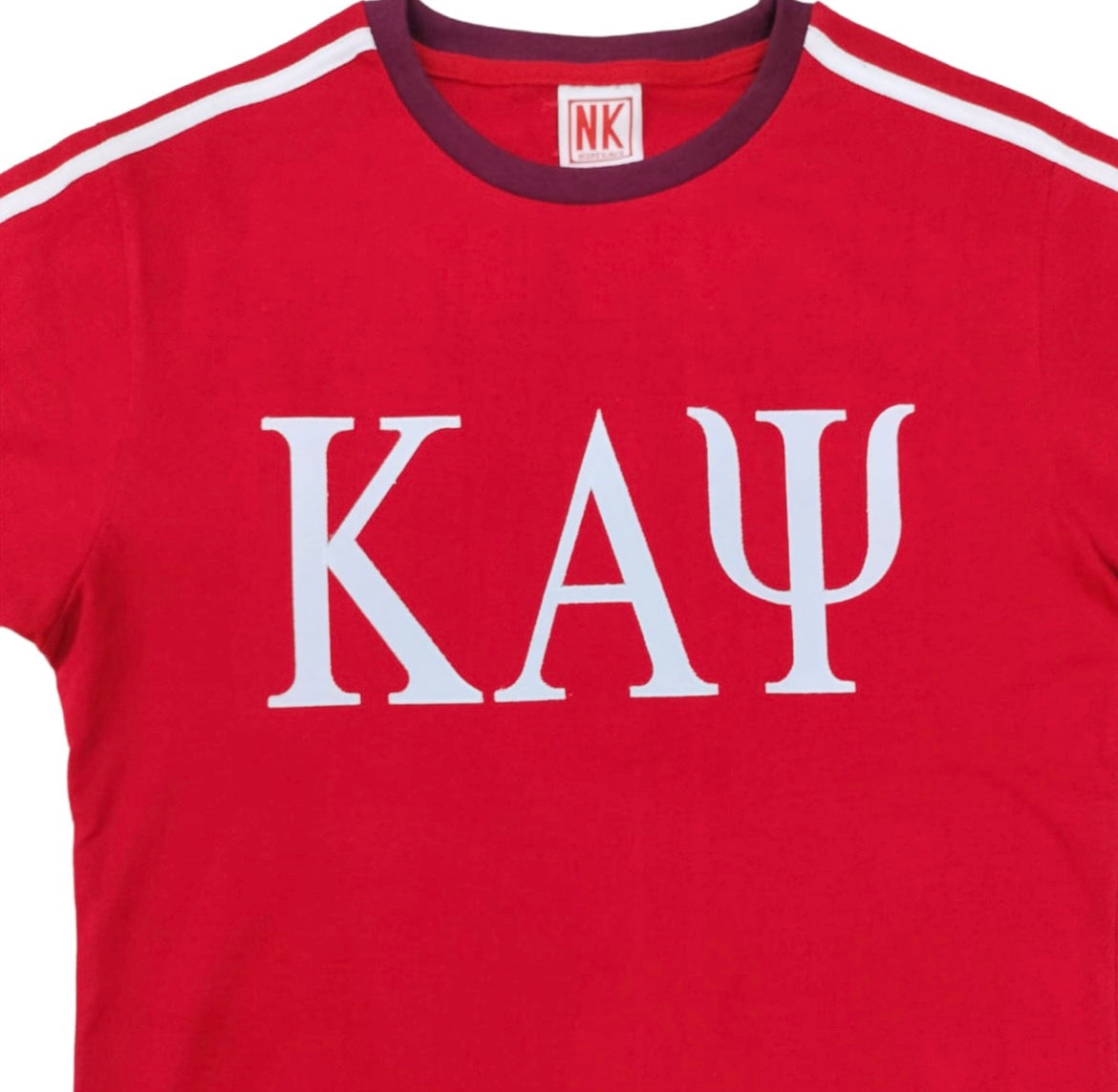 Kappa Alpha Psi Single Embroidery T Shirt - Red/ Wht