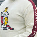 Exclusive Kappa Alpha Psi Double Stitched Appliqué Embroidery Crimson Sweater. This is the perfect long-sleeved Sweater to wear while showing off your Kappa Alpha Psi fraternity . A comfortable 100% Acrylic with a twill embroidery across the chest give you the perfect fit. This sweater is also a perfect gift for your favorite Kappa Man.