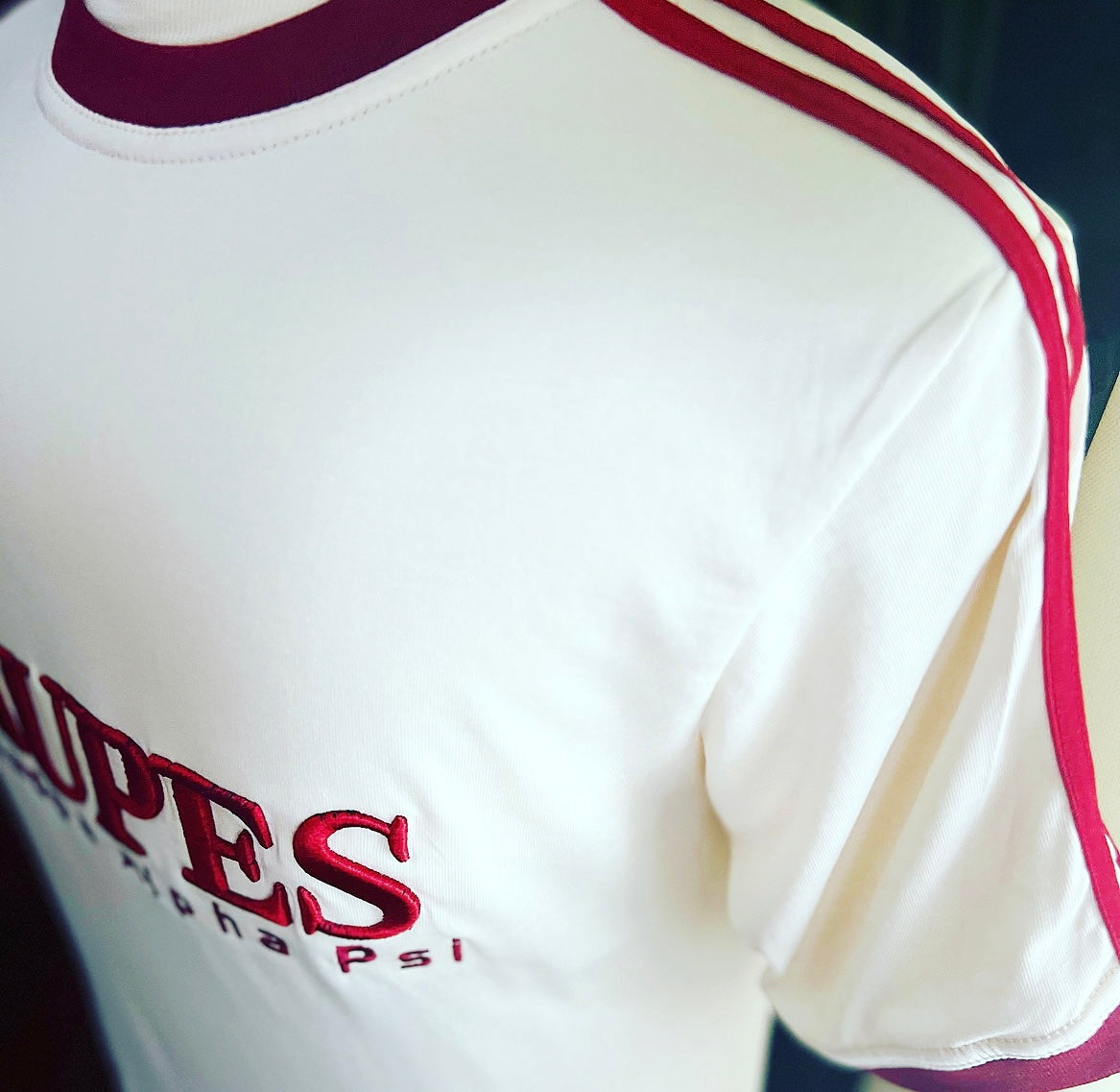 The Nupes 3D Embroidery T Shirt Cream and Crimson – Nupekave