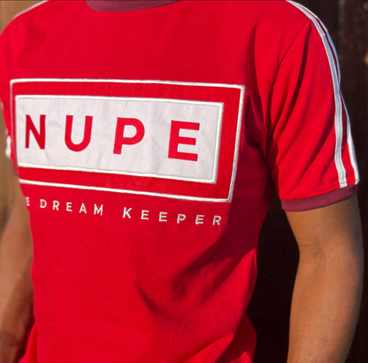 Kappa Alpha Psi Embroidery  “NUPE” T Shirt - Red/ Wht