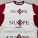 Show off your fraternity or sorority pride with this stylish "NUPE" floating K 3D embroidery t-shirt. The cream and crimson colors make a bold statement, while the intricate embroidery adds a touch of sophistication. Perfect for any occasion, whether it's a campus event or a night out with friends.