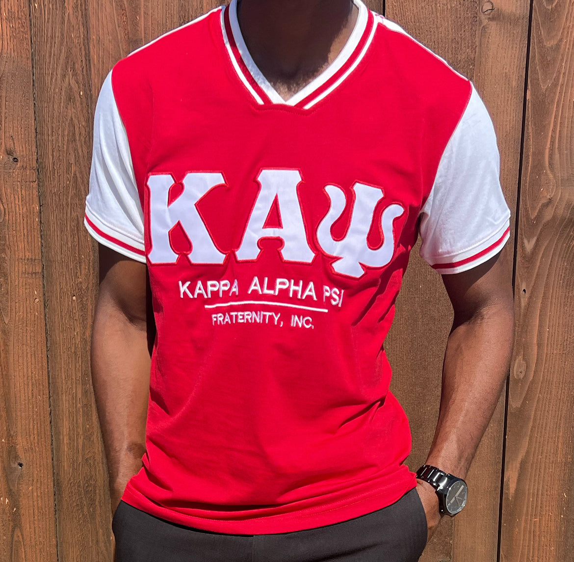 Show off your style with this Kappa Alpha Psi T-Shirt. This fashionable shirt is perfect for men who want to stay on trend. Made from high-quality materials, this shirt is sure to last you a long time. The shirt is perfect for any occasion, whether you're running errands or going out with friends.