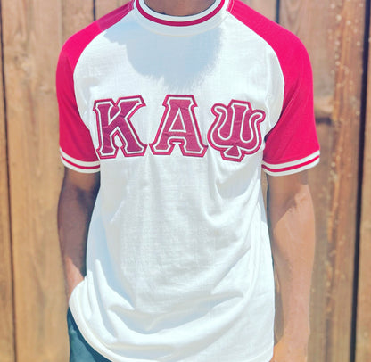 Kappa Alpha Psi Embroidery T Shirt - Cream/ Crimson