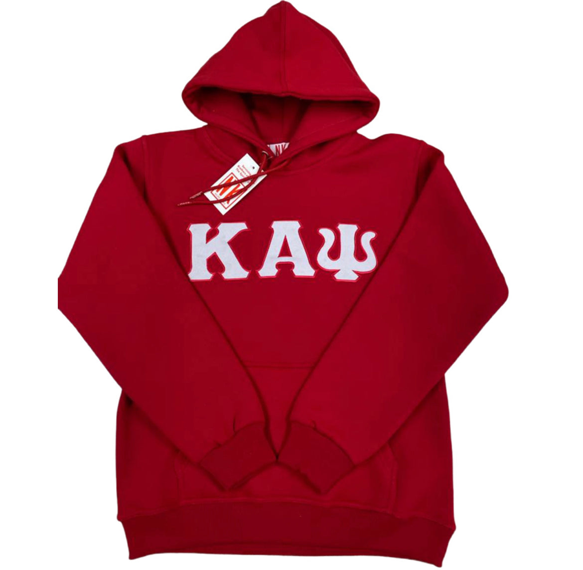 Show your love for Kappa Alpha Psi with this stylish red and white hoodie. Made by the Nupe KAve brand, Kappa, this hoodie is perfect for men who want to stay comfortable while still looking their best. The hoodie features beautiful embroidery that displays the fraternity's iconic letters, making it a great choice for any member.