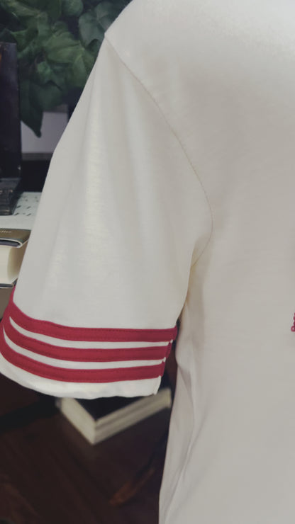 Kappa Alpha Psi Chenille T Shirt Cream and Crimson