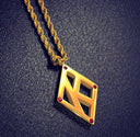ΚΑΨ Floating K Red Rubies Gold Necklace