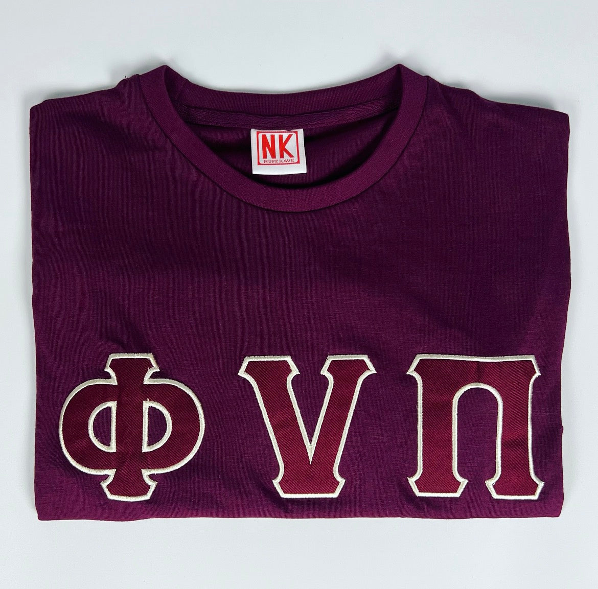 Nupe Kave Exclusive Kappa Alpha Psi Double Stitched Appliqué Embroidery Lettered T-shirt . This is the perfect short-sleeved shirt to wear while showing off your Kappa Alpha Psi fraternity lettering. A comfortable 100% cotton tee with a twill Greek letters embroidery across the chest give you the perfect fit. This shirt is also a perfect gift for your favorite Kappa Man.