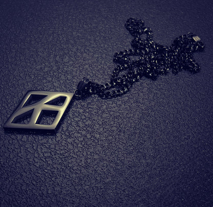 ΚΑΨ Floating K Black Cuban Necklace