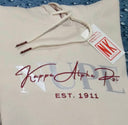 Exclusive Kappa Alpha Psi Stitched Embroidery unique Hoodie. This is the perfect long-sleeved hoodie to wear while showing off your Kappa Alpha Psi fraternity lettering. A comfortable 100% cotton  with a twill Greek letters embroidery across the chest give you the perfect fit. This hoodie is also a perfect gift or your favorite Kappa Man.