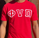 Exclusive Kappa Alpha Psi Double Stitched Appliqué Embroidery Lettered T-shirt . This is the perfect short-sleeved shirt to wear while showing off your Kappa Alpha Psi fraternity lettering. A comfortable 100% cotton tee with a twill Greek letters embroidery across the chest give you the perfect fit. This shirt is also a perfect gift for your favorite Kappa Man.