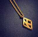 ΚΑΨ Floating K Red Rubies Gold Necklace
