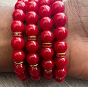 Kappa Alpha Psi fraternity exclusive Glass Beaded Bracelet on elastic stretch rope; simple and elegant. Easy bracelet to slide on and off wrist. The color of amber beads may vary from bracelet to bracelet due to each bracelet being hand made from natural materials with a personal touch.